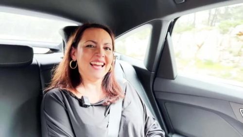 Cristal, 44, delighted to have two guys for herself